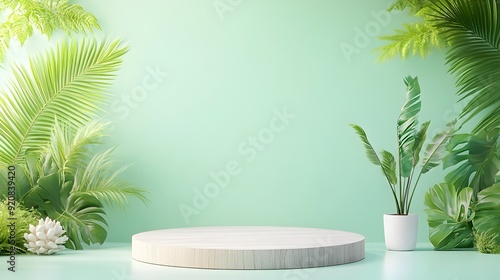 Tranquil Tropical Foliage Backdrop for Wellness and Meditation