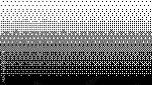 Pixelated bitmap gradient texture.8 bit video game screen wallpaper Black and white dither pattern background.	
