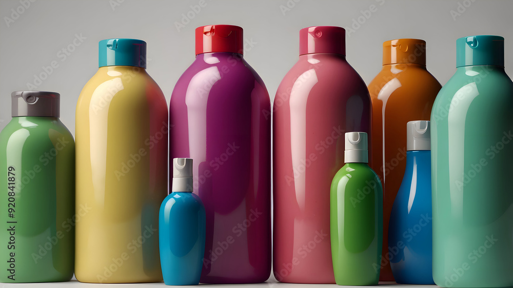 Multiple colors bottles