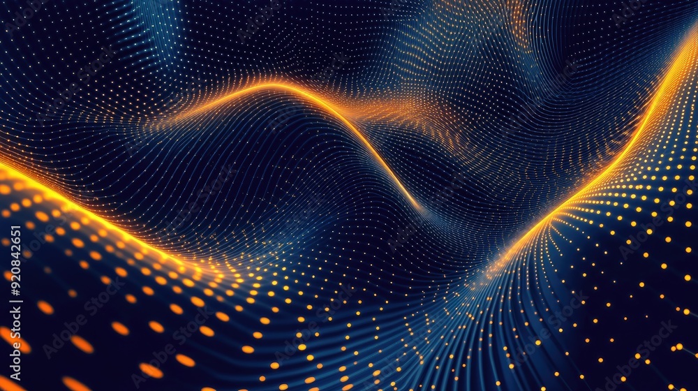 Abstract vector background of marigold matrix with illusion of depth and perspective. Navy blue background. Future space. Abstract Abstract vector background of marigold matrix with illusion of depth and perspective. Navy blue background. Future space. Abstract