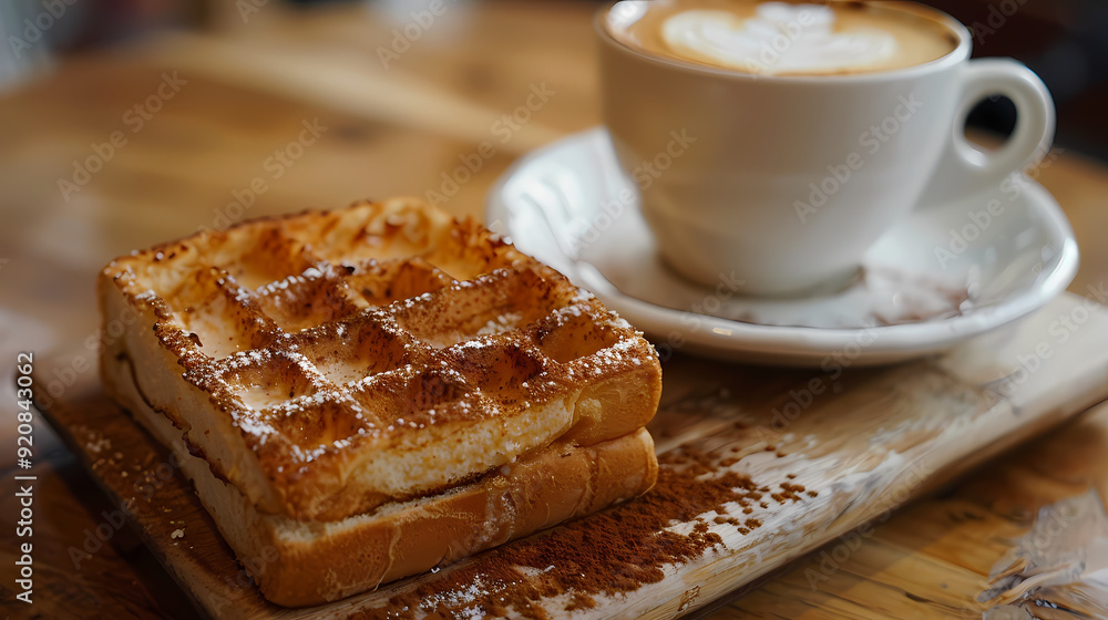 hot tea ,Grilled Butter Bread Topped with sweetened condensed milk / Cappuccino hot tea ,Grilled Butter Bread Topped with sweetened condensed milk / Cappuccino