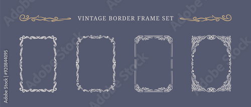 hand drawn vintage swirled border frame collection
