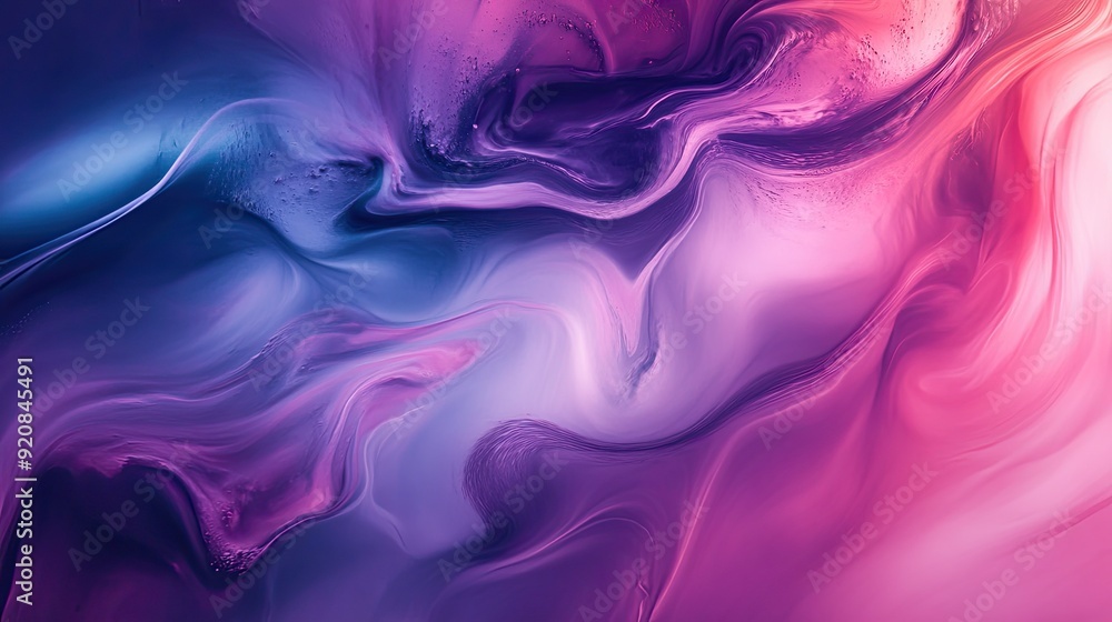 Fototapeta premium Beautiful abstraction of liquid paints in slow blending flow mixing together gently