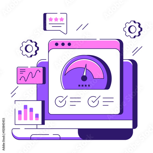 Modern design illustration of web speed optimization 

