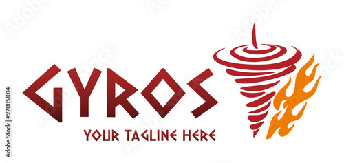 Gyros logo for restaurants and markets. Logo template. EPS10 vector illustration.