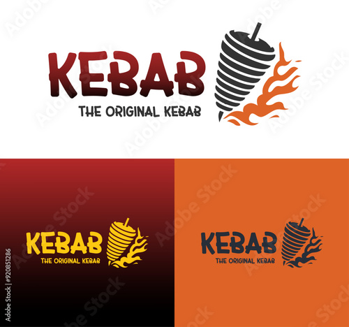 Doner kebab logo for restaurants and markets. Doner kebab logo template. EPS10 vector illustration.