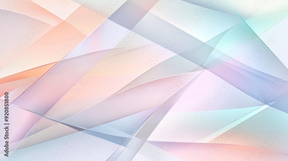 Abstract Pastel Artwork With Flowing Translucent Shapes And Gradient Colors, Evoking Serenity And Balance. Abstract Pastel Artwork With Flowing Translucent Shapes And Gradient Colors, Evoking Serenity And Balance.