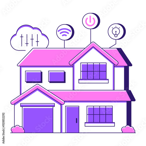 A flat design illustration of smart home

