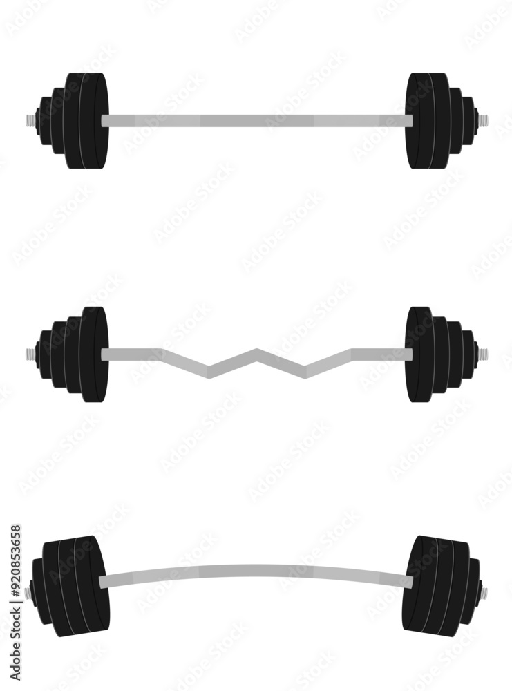 metal barbell for muscle building in gym flat style vector illustration isolated on white background metal barbell for muscle building in gym flat style vector illustration isolated on white background