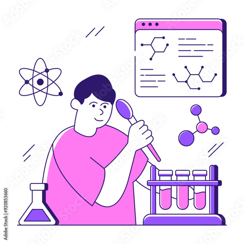Premium download illustration of scientist

