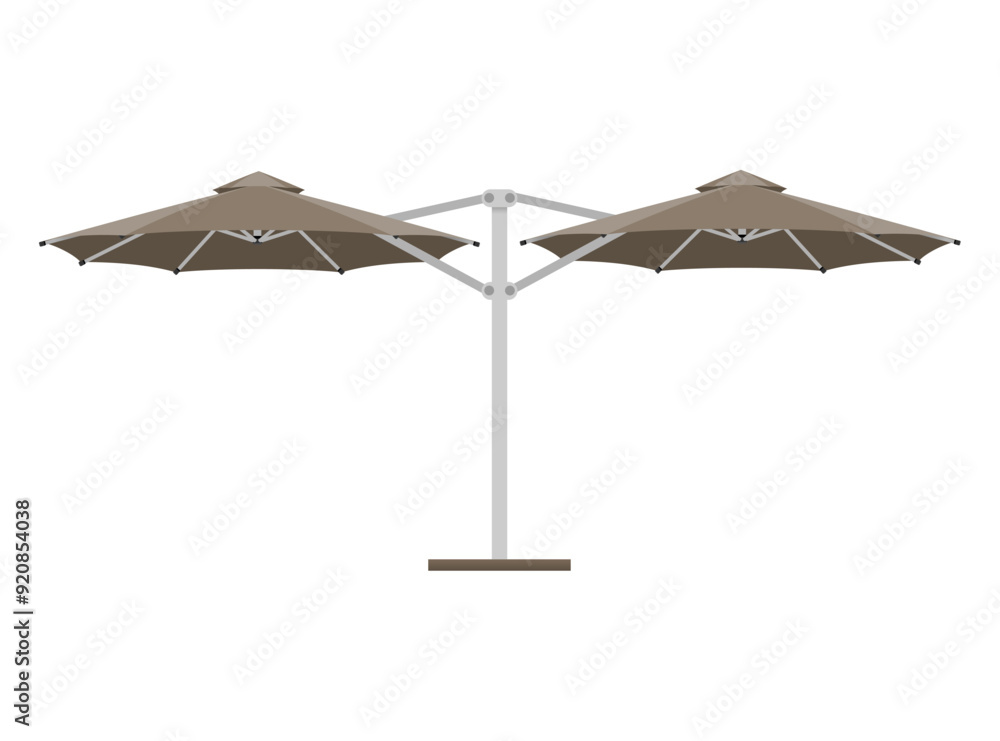 large sun umbrella for bars and cafes on the terrace or the beach flat style vector illustration isolated on white background large sun umbrella for bars and cafes on the terrace or the beach flat style vector illustration isolated on white background