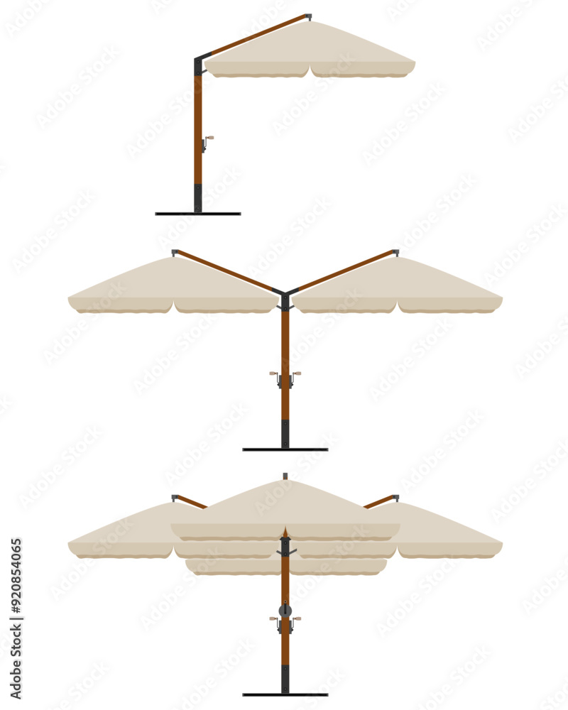 large sun umbrella for bars and cafes on the terrace or the beach flat style vector illustration isolated on white background large sun umbrella for bars and cafes on the terrace or the beach flat style vector illustration isolated on white background