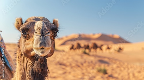 Close-up of a Camel in the Desert