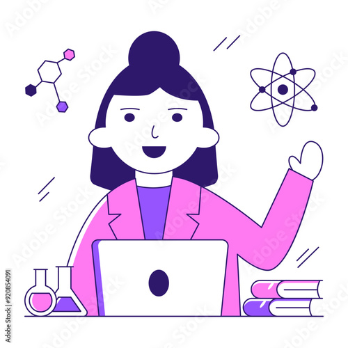 Premium download illustration of scientist

