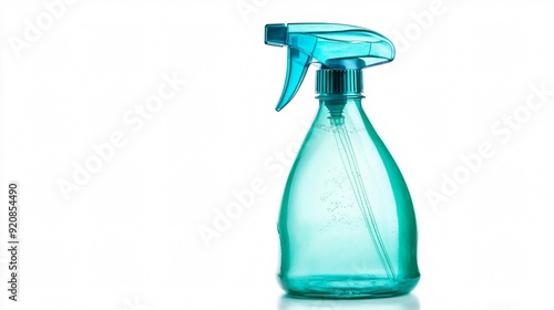 Blue green plastic foggy spray bottle isolated 