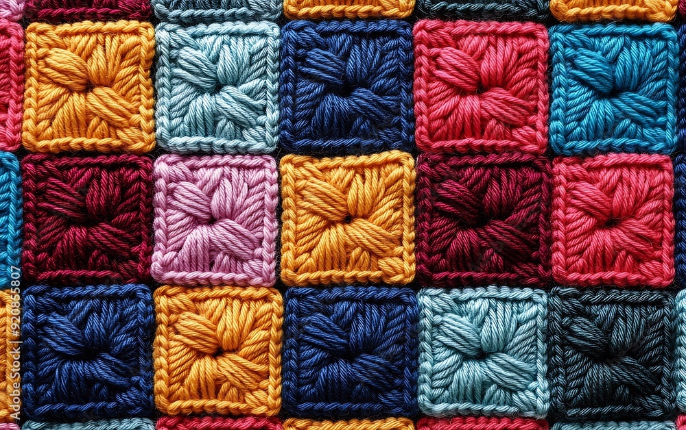 Background of Bold Crochet Patterns with Geometric Designs and Thick Yarn Background of Bold Crochet Patterns with Geometric Designs and Thick Yarn