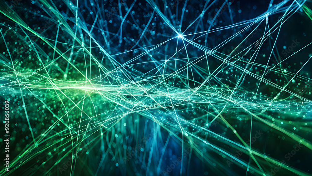 An intricate abstract depiction of a digital network, showcasing vibrant blue and green lines interwoven against a dark background. An intricate abstract depiction of a digital network, showcasing vibrant blue and green lines interwoven against a dark background.