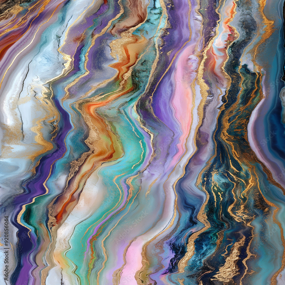 Obraz premium Detailed pastel glitter Colourful Marble Pattern Digital Download