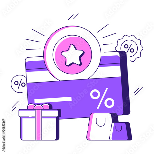 Creative design illustration of loyalty card

