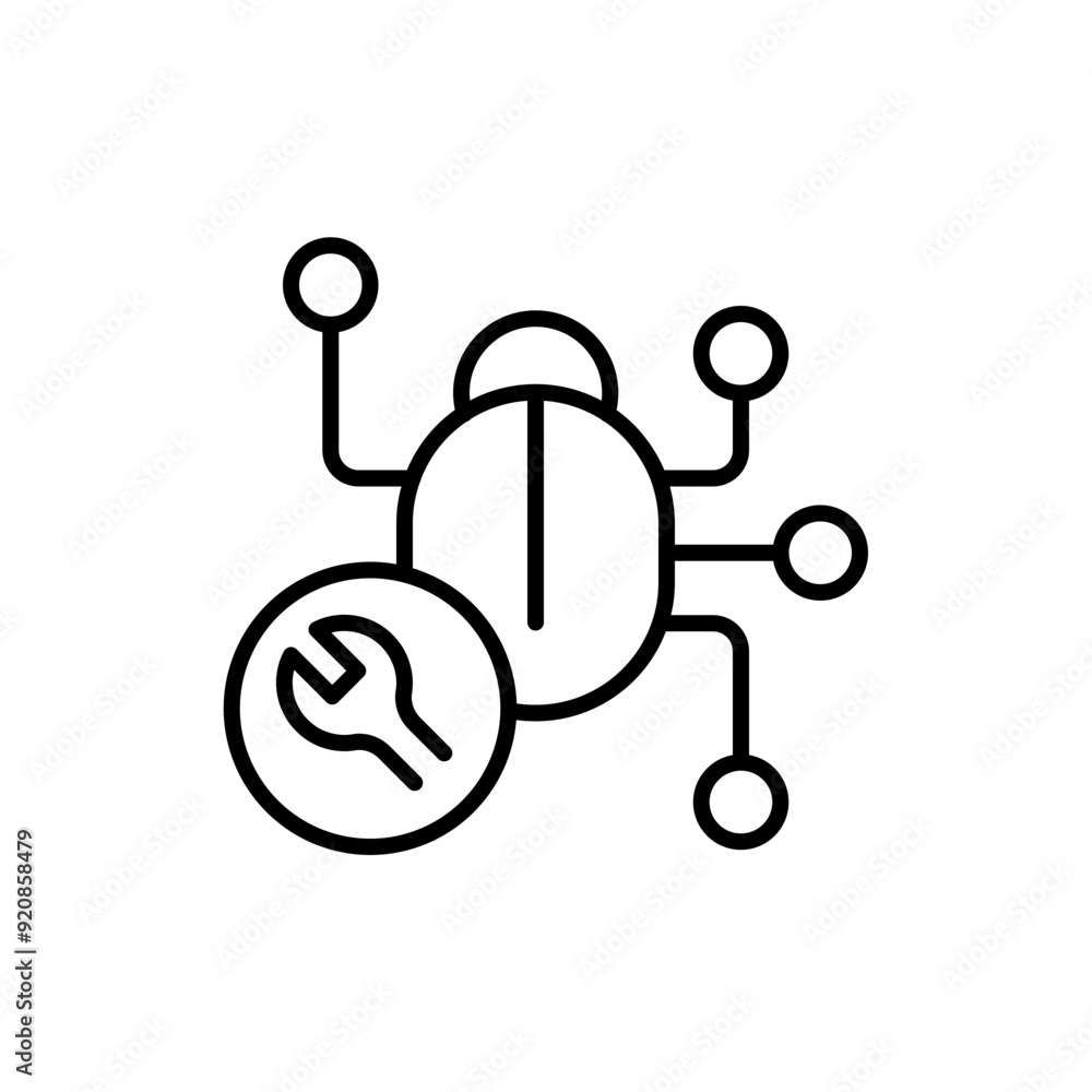 Bug Fix outline icons, minimalist vector illustration ,simple transparent graphic element .Isolated on white background Bug Fix outline icons, minimalist vector illustration ,simple transparent graphic element .Isolated on white background
