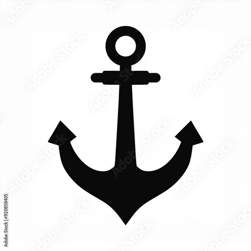 anchor black icon isolated on white background