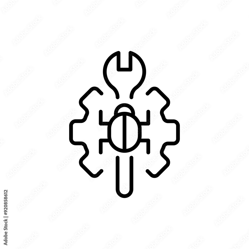 Bug Fix outline icons, minimalist vector illustration ,simple transparent graphic element .Isolated on white background Bug Fix outline icons, minimalist vector illustration ,simple transparent graphic element .Isolated on white background