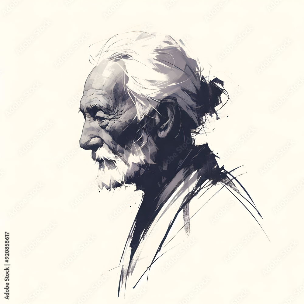 Fototapeta premium black and white portrait of a person