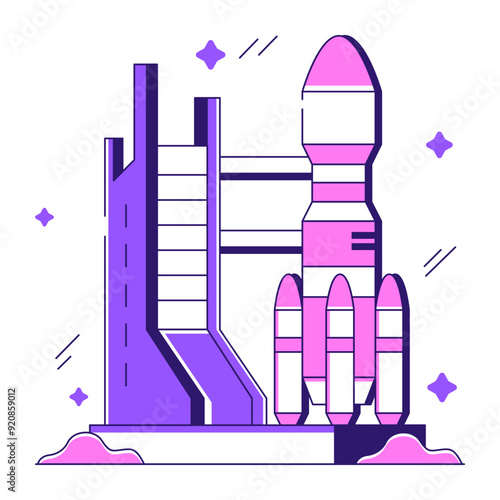 A flat vector design of space shuttle 

