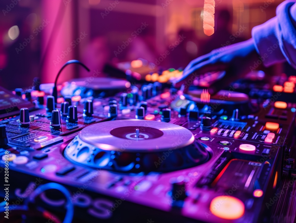 Obraz premium A highenergy launch party with a DJ and lively entertainment to celebrate a new product