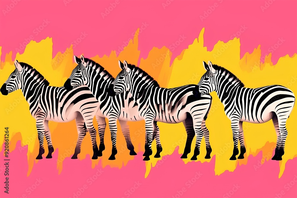 Fototapeta premium zebras in continent