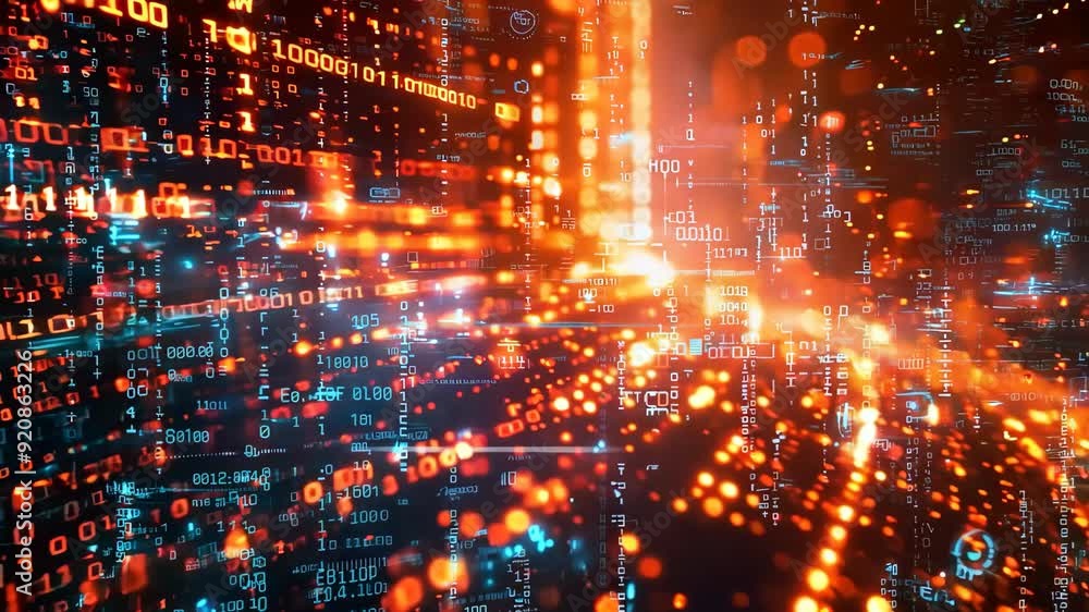 Futuristic cyber network with glowing digital data flow Futuristic cyber network with glowing digital data flow