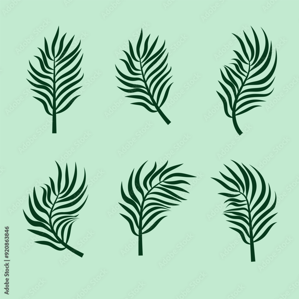 Tropical leaf set, the beauty of green nature Tropical leaf set, the beauty of green nature