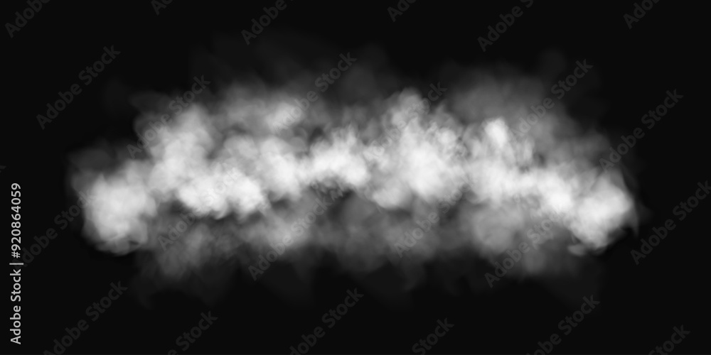 Fog or smoke, white smog clouds on floor, isolated transparent special effect. Vector illustration, morning fog over land or water surface, magic haze. Fog or smoke, white smog clouds on floor, isolated transparent special effect. Vector illustration, morning fog over land or water surface, magic haze.