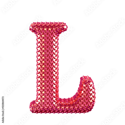 Pink ribbed symbol. letter l