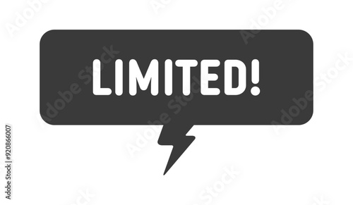 吹き出しのアイコンにLIMITED!の文字 - シンプルな限定品やタイムセールなどのPOP素材