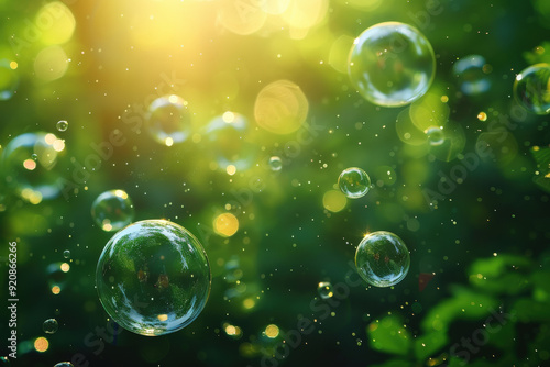 Wallpaper Mural Sunlit Soap Bubbles in Nature  Torontodigital.ca