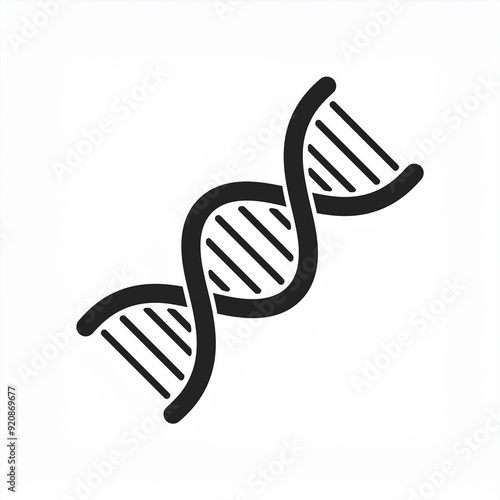 dna structure black icon isolated on white