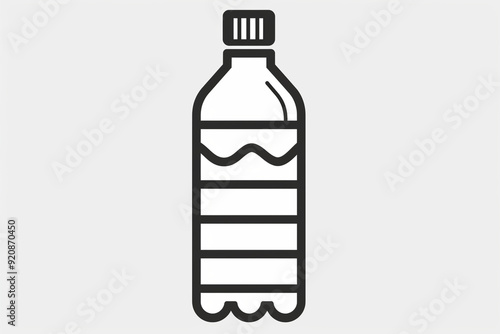 Water bottle black line icon