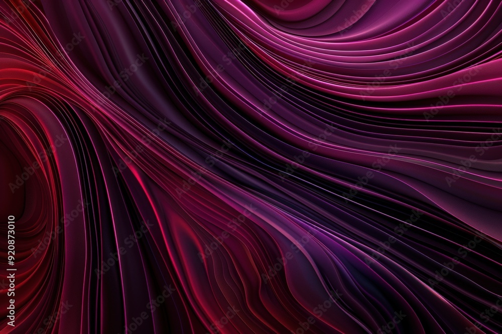 Fototapeta premium Vibrant abstract background with flowing purple, orange, and pink silk-like fabric textures creating a smooth, wavelike pattern.. Beautiful simple AI generated image