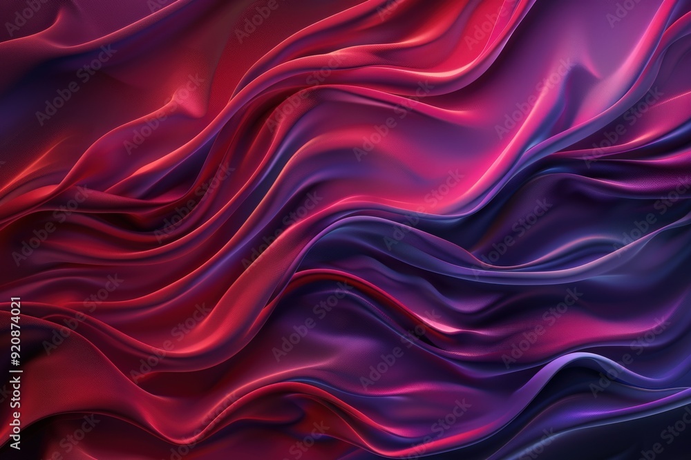 Obraz premium red fluid, silk background - 3D Render. Beautiful simple AI generated image