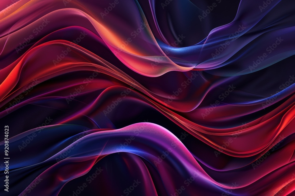 Obraz premium red fluid, silk background - 3D Render. Beautiful simple AI generated image
