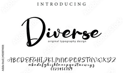 Diverse Font Stylish brush painted an uppercase vector letters, alphabet, typeface