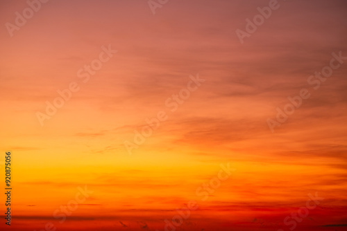 Beautiful , luxury soft gradient orange gold clouds and sunlight on the blue sky perfect for the background, take in everning,Twilight, Large size, high definition landscape photo