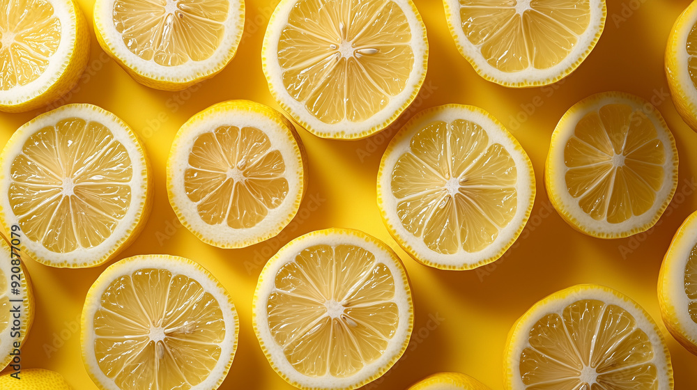 Pattern of fresh lemon slices background Pattern of fresh lemon slices background