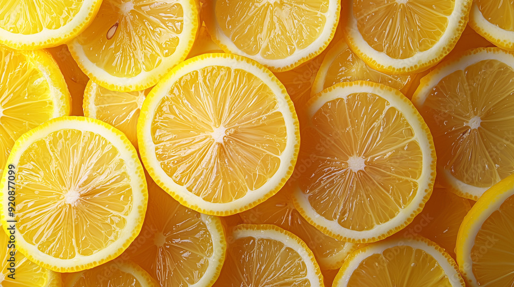 Pattern of fresh lemon slices background Pattern of fresh lemon slices background