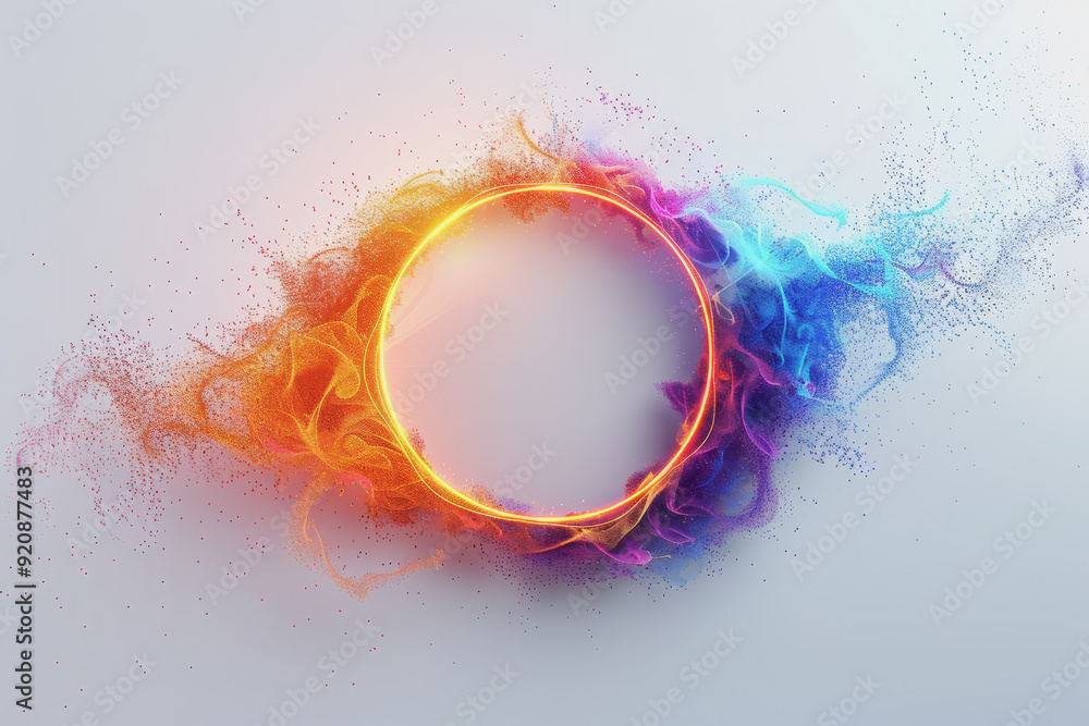 A circle with a bright gradient in the center. Light and brilliance flowed from the circle. A circle with a bright gradient in the center. Light and brilliance flowed from the circle.