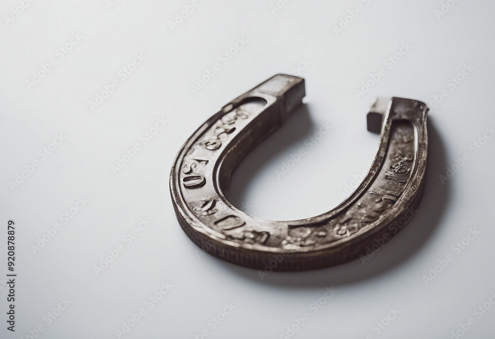 Steel horseshoe on a white background. Steel horseshoe on a white background.