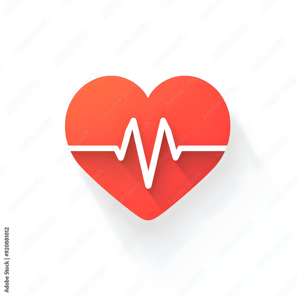 Stylish red heart symbol with a heartbeat line, representing health, love, and vitality in modern design. Stylish red heart symbol with a heartbeat line, representing health, love, and vitality in modern design.