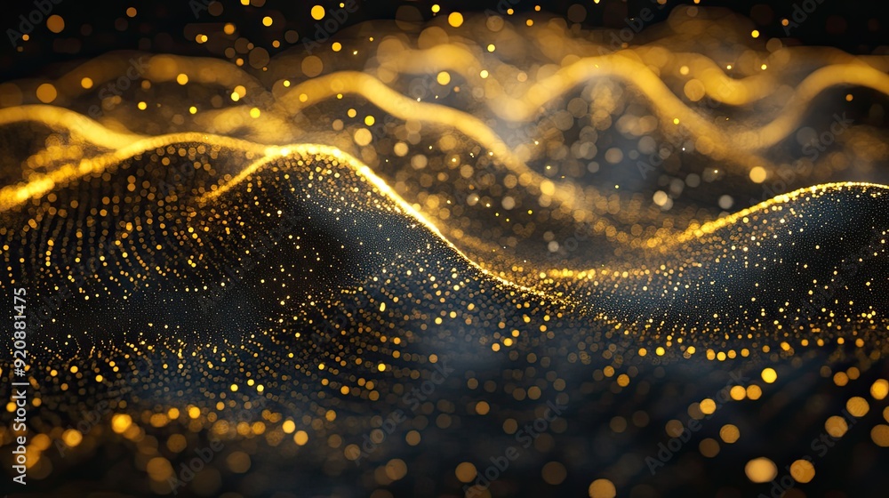 Molecule background with DNA.Golden Molecule background with DNA.Golden