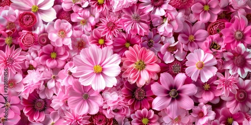 A stunning and vibrant array of pink flowers, which beautifully enhances the beauty and elegance of backgrounds